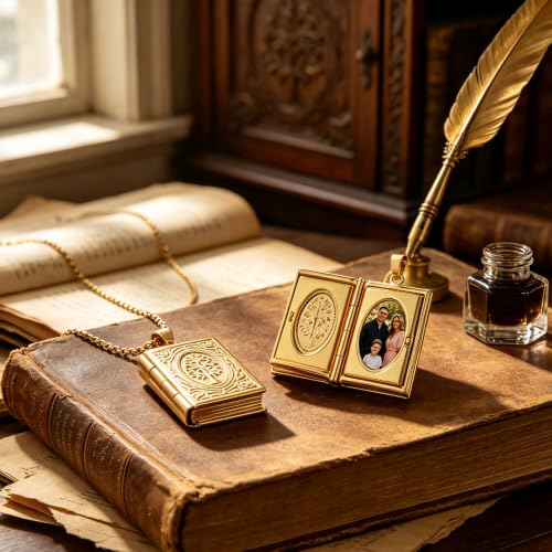Stainless Steel Photo Locket Necklace for Women, 3mm Box Chain, Personalized Picture Holder Pendant, Waterproof Hypoallergenic Sentimental Jewelry Gift - color: Tree of Life Square Gold