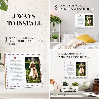 Pet Memorial Pictures Frame, Remembrance Photo Frame, Sympathy Gifts For Loss Of Pet Dog Cat, Farmhouse Home Living Room Bedroom Office Decoration -101
