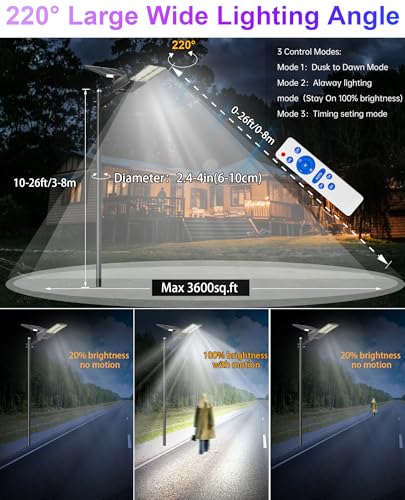 JAYNLT Y-8000W Solar Street Lights Outdoor, Commercial Parking Lot Lights - size: X-Large