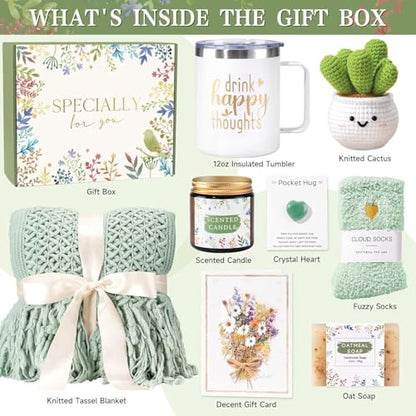 Get Well Soon Gifts for Women, Birthday Gift for Women Care Package, Sympathy Gift Baskets Spa Gift Thinking of You Inspirational Mothers Day Gifts for Mom Her Sister Wife Girlfriend Grandma - color: Sage