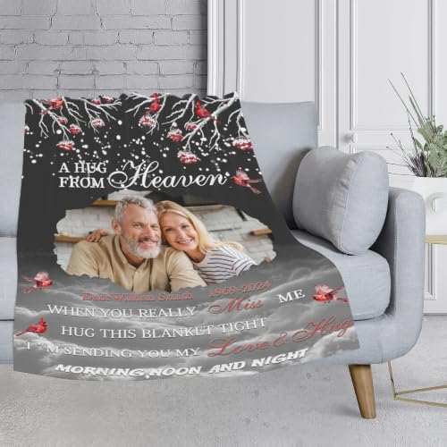 Personalized Memorial Blanket for Loss of Loved Dad Mom Husband Wife - color: Memorial Blanket 03