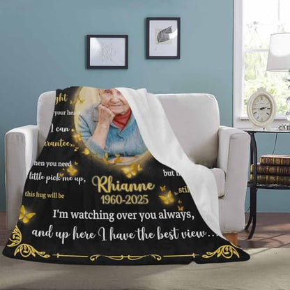 Custom Memorial Blanket with Photo - Sympathy Gift for Loss of Loved One - color: Style 23