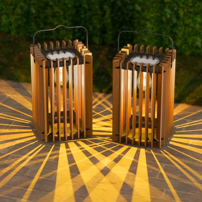 2-Pack Solar Lanterns Outdoor Hanging Portable Table Top Decorative Lamp DIY Lantern Lights Water-Resistant for Outside Patio Yard Garden Porch - style: Solar D