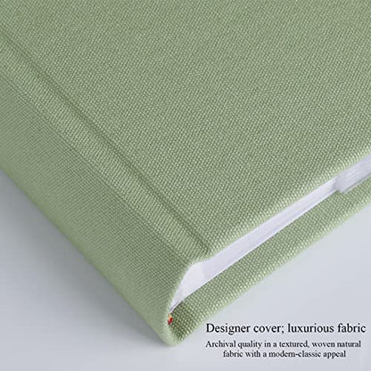 1DOT2 Small Photo Album 4x6, Hold 60 Photos with Memo, Sage Green | Vertical Slip-in Pockets, Linen Cover with Writing Space, For Wedding Baby Mother's Day - color: Sage Green, size: 4x6