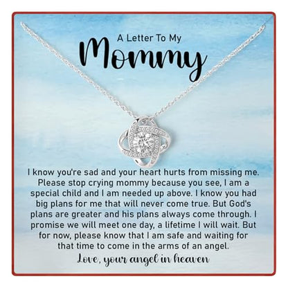 A Letter To My Mommy, Miscarriage Necklace From Angel, Memorial Gift For Loss, Remembrance Gift, Loss Necklaces For Grieving Mom, Miscarriage Memorial Sympathy Gifts For Mother