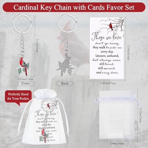 Ecally 40 Set Funeral Favors for Guest Celebration of Life Keychains Memorial Service Sympathy Gifts for Family Church Decoration (Cardinal) - style: Cardinal