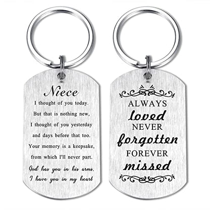 Alotozo Memorial Gifts - Sympathy Keychain for Loss of Loved One - color: Niecce Memorial Gifts
