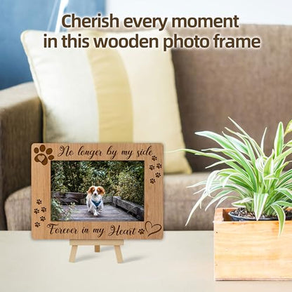 Picture Frames 4x6 | Dog Memorial Death Sympathy Gifts Wooden Picture Frame for Dog Lover, Pet Loss Sympathy Gift Desk Tabletop Shelf Decor (A17) - style: forever in my heart