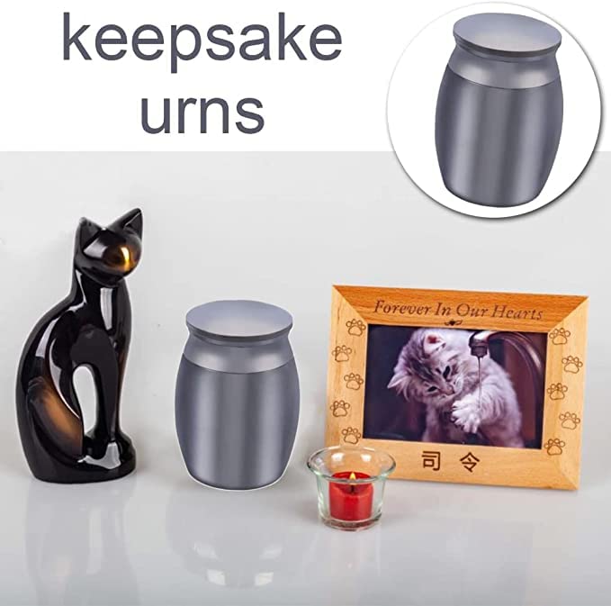 Small Urns for Ashes Mini Human Urns Small Keepsake Stainless Steel Mini Waterproof Memorial Cremation Container Jar for Memorial Pet（Black）