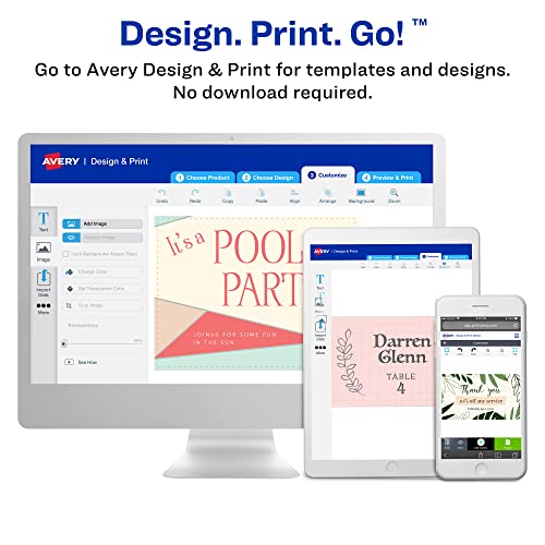 Avery® Printable Tri-Fold Brochures with Mailing Seals, 8.5" x 11", Matte White, 100 Blank Brochure Paper for Inkjet Printers (08324) - size: One Size