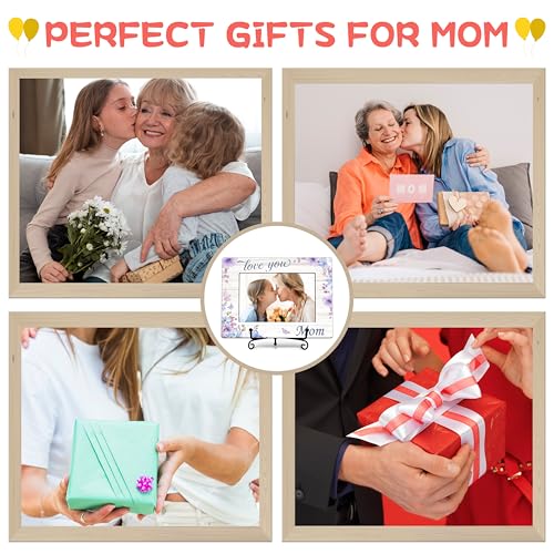 DETIHO Mom Picture Frame, 4"x6" Mothers Day Photo Gifts，Mom Wooden Picture - style: love you mom