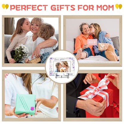 DETIHO Mom Picture Frame, 4"x6" Mothers Day Photo Gifts，Mom Wooden Picture - style: love you mom
