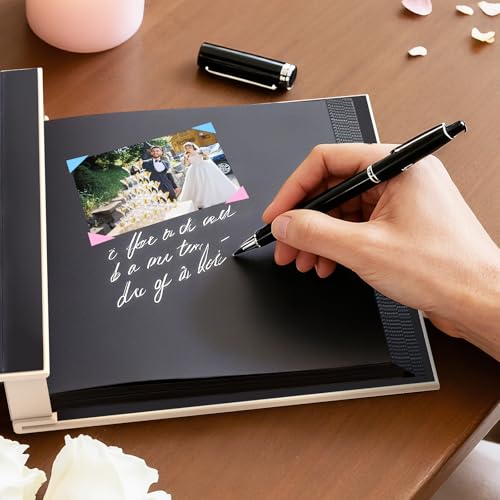 Wedding Photo Album 4x6 400 Pockets, Beige Linen Memory Book Gift - color: Love Beige