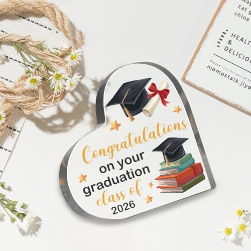 Happy Graduation Gifts for Women Men, Inspirational Graduation Keepsake Plaque, Congrats Acrylic Sign for High School College Graduate Son Daughter Friend, Home School Desk Shelf Decor - style: Graduation 02