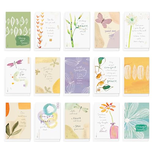 American Greetings Kathy Davis Deluxe Sympathy Boxed Card Assortment (15-Cards) - color: KD SYMPATHY 15 CARD BUNDLE, size: 118.11 mm x 171.45 mm