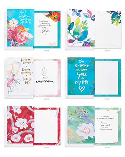 American Greetings 41-Count Card Pack designed by Kathy Davis Studios, All-Occasion Watercolor Florals & Gold Foil Accents