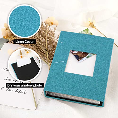 Ywlake Photo Album 4x6 50 Pockets 2 Packs, Small Mini Capacity Linen Photo Album Bulk Sets, Each Pack Holds 50 Top Loader Vertical Only Picture for Kids Boy Girls Teal - color: Teal, size: 50 Pockets/2PK