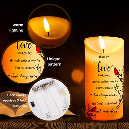 Gerrii Flameless Cardinal Memorial Sympathy Candle LED Battery,Simple Style | Sympathy Gift Loss of Loved One, Cardinal Quote Prayer Candle Flameless LED Battery Safe, Bereavement Remembrance Light - style: Simple Style