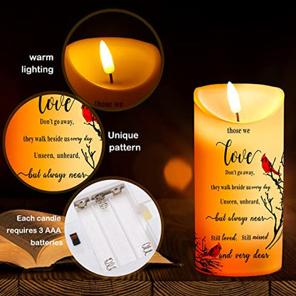 Gerrii Flameless Cardinal Memorial Sympathy Candle LED Battery,Simple Style - style: Simple Style