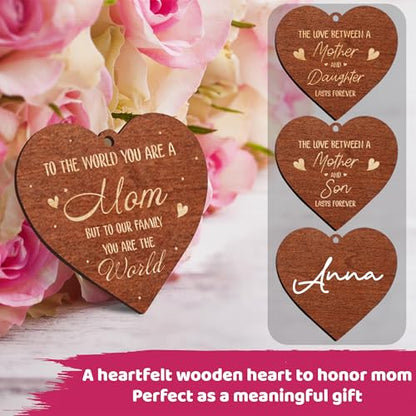 vinatimes Walnut Rotating Picture Frame for Mom Floating Frame 4x6 Photo Double-Side Mama Nana Step Mother-in-law Christmas Birthday Gifts Mother's Day Family Frame Tabletop Display HU-KX-MOM-WAL-A8 - color: 4. Mom - Walnut, size: 9"x8.2"