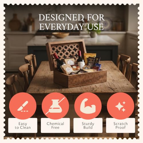 Mela Artisans Trellis Mango Wood Storage Box - Medium Burnt, 9x6 in - color: Medium Burnt, size: Large
