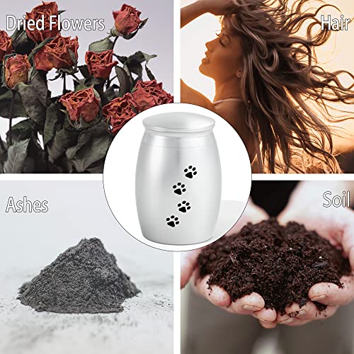 Small Urns for Pet Ashes,Silver Mini Urn for Dog/Cats Ashes - color: Silver