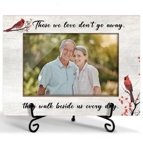 Cardinal Memorial Picture Frame, Sympathy Frames for Loss of Loved One, Bereavement Gifts Cardinal Memorial Gifts Table Decor Wooden Cardinal Photo Frame 4x6 Photo /27 - style: 01