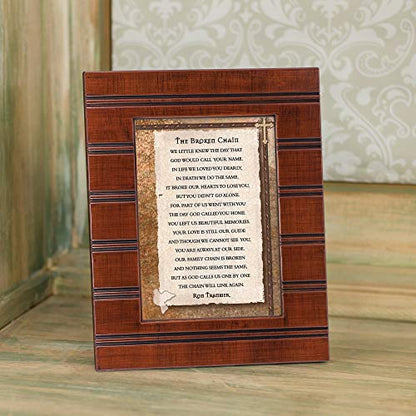 Elanze Designs The Broken Chain Ron Tranmer Bereavement Woodgrain 8 x 10 Beaded Board Picture Frame Plaque