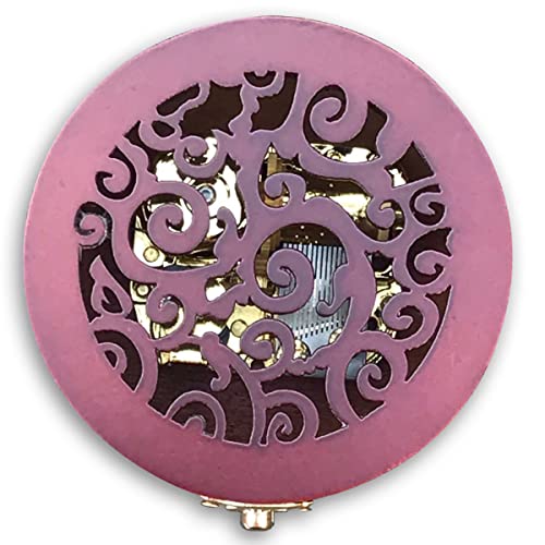 BinkeGG Play (Happy Birthday to You) Brown Wooden Circular Hollow Out Music Box with Sankyo Musical Movement (65 Tunes Option) - color: 5. Circular Music Box, size: Happy Birthday to You