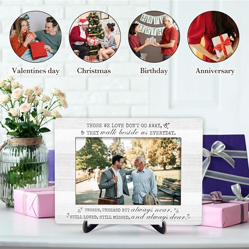 Memorial Picture Frame, They Walk Beside Us Everyday Frame, Sympathy Wooden Photo Frame With Stand, Bereavement Gifts For Loss Of Loved One, 38 - color: Those We Love Don't Go Away