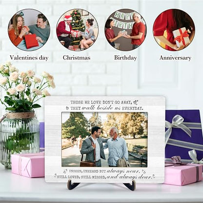 Memorial Picture Frame, They Walk Beside Us Everyday Frame, Sympathy Wooden Photo Frame With Stand, Bereavement Gifts For Loss Of Loved One, 38 - color: Those We Love Don't Go Away