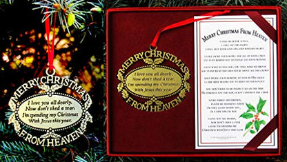 Gold Plated Keepsake Memorial Ornament with Poem and Gift Box - for Christmas Tree, Sympathy and Remembrance Gift - color: Black