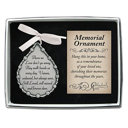 Cathedral Art (Abbey & CA Gift Tear-Shaped Memorial Ornament, One Size, Silver,Christmas - style: Tear