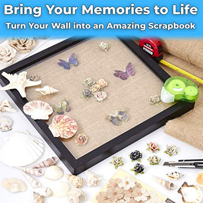 Super-Sturdy, 11x14 Black Shadow Box Frame With Glass 1. Great Seashell Display Case Size 9 None Quality Display Box - color: Black, size: 1pk