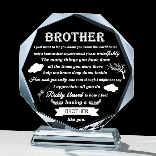 Gifts for Brother Crystal Brother Gifts From Sister Birthday Gifts for Brother Crystal Keepsake for Birthday Father's Day, Valentine’s Day, and Christmas. - style: 12BJ Brother