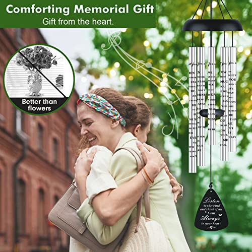 Sympathy Memorial Wind Chimes for Outside Loss of Loved One, Sympathy Gift Baskets Windchimes Outdoors in Memory of A Loved One, Grief Funeral Bereavement Memorial Gifts for Loss of Father Mother, 32" - size: 32 inch