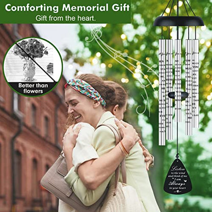 Sympathy Memorial Wind Chimes for Outside Loss of Loved One, Sympathy Gift Baskets Windchimes Outdoors in Memory of A Loved One, Grief Funeral Bereavement Memorial Gifts for Loss of Father Mother, 32" - size: 32 inch