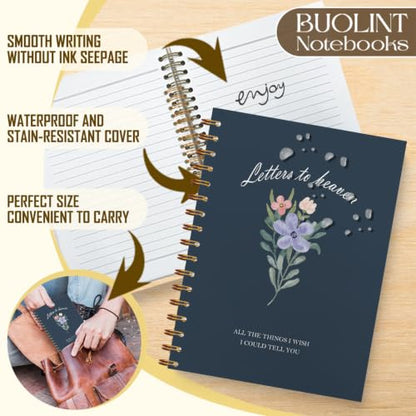 Letters to Heaven Memorial Journal Gift 5.5x8.3in(Blue) - color: Bule
