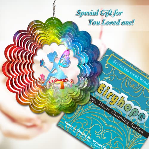 Fairy Wind Spinner Hanging Wind Sculptures & Spinners for Outside - color: Mandala Flower Fairy