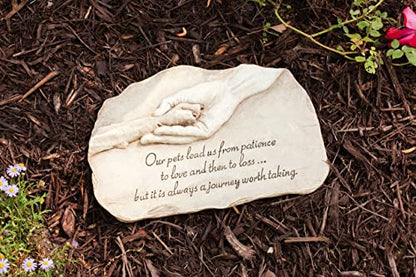Evergreen Garden Dog Paw in Hand Devotion Painted Polystone Stepping Stone - 12”W x 0.5”D x 7.5”H…