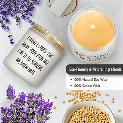 Get Well Gifts for Women Men, Feel Better, Recovery After Surgery | Funny Comfort Gift for Cancer, Breakup, Grieving Friend, Patient, Sorry for Your Loss, Sympathy Bereavement Candle, Lavender