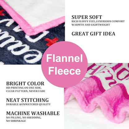 Nurse Gifts Throw Blanket for Women 60"x50", RN Nurse Appreciation Gifts, Birthday Christmas Graduation Retirement Nurses Week Gifts - color: Pink Nurse