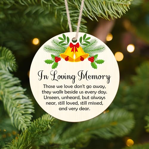 Memorial Wooden Ornaments Sympathy Gift for Loss Bereavement Gifts Ideas Christmas Ornament Memorial Condolences Grief Bereavement Gift Ideas for Loss of Mom Dad in Loving Memory Keepsake