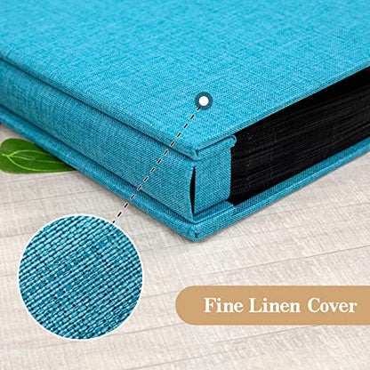 potricher Linen Photo Album for 4x6 Inch Photos, 300 Pockets, Blue | Linen Cover, Small Capacity 4x6 Picture Albums with Horizontal Pockets, 4x6 Photo Book for Family, Wedding, Baby, Anniversary - color: Blue