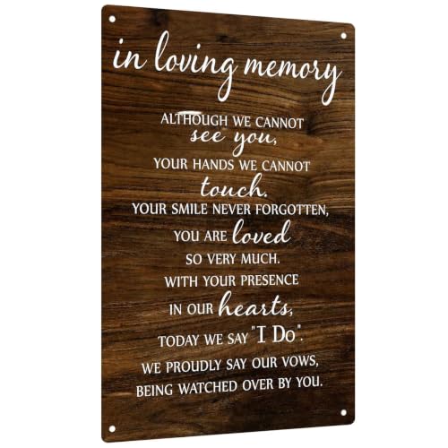 In Loving Memory 8x12 Inch Aluminum Metal Sign, Rustic Wedding Memorial Decor, Remembrance Gift, Sympathy For Wall Art