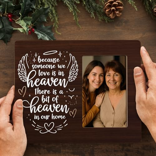 Memorial Picture Frames for Loss of Loved One, Sympathy Gifts Because Someone We Love is in Heaven, In Loving Memory Frames Fits 4x6 Photo - color: Gray
