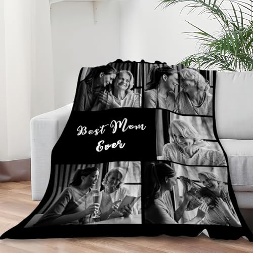 XINLING Custom Memorial Blanket with Pictures for Loss of Loved One Personalized Photo Blanket Customized Sympathy Gifts in Memory of Mom Dad Grandma Grandpa(5 Photos) - color: 5 Photos