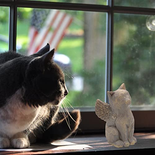 Cat Angel Memorial Figurine, Cat Memorial Gifts, Losing a Cat Sympathy Gift, Cat Gifts for Cat Lovers, Passed Away Cat Gift, Sculpted Hand-Painted Figure - color: Natural-love My Cat (Dark)