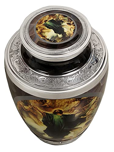 BOLD & DIVINE Love of Jesus Cremation Urn |Human Ashes Adult Memorial urn, Burial, Funeral Cremation Urns | 200 Cubic Inches, Adult/Large. - color: Love of Jesus