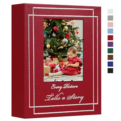 Photo Album 4x6 50 Photos Leather Cover Wedding Photo Albums Extra Large Capacity Picture Book with Beautiful Prints Presents for Wedding Baby Vacation Red - color: Red, size: 50 Pockets